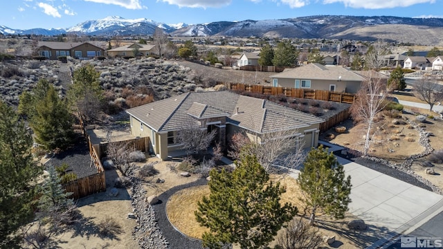 aerial view with a mountain view