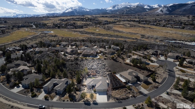 aerial view with a mountain view