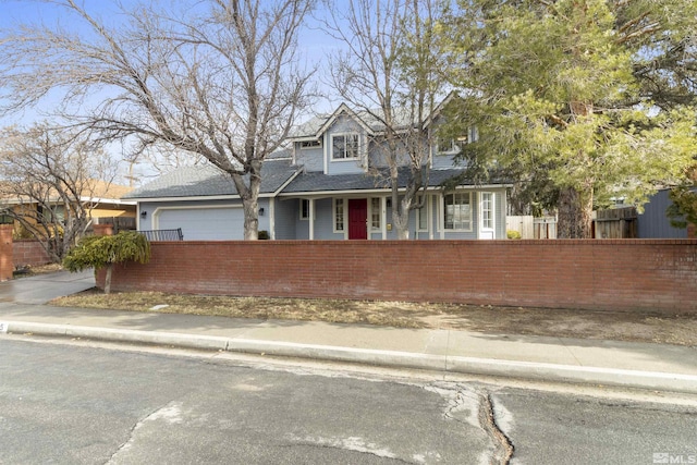 view of front of house with a garage