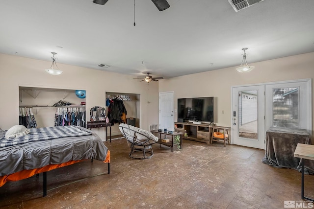 bedroom with ceiling fan