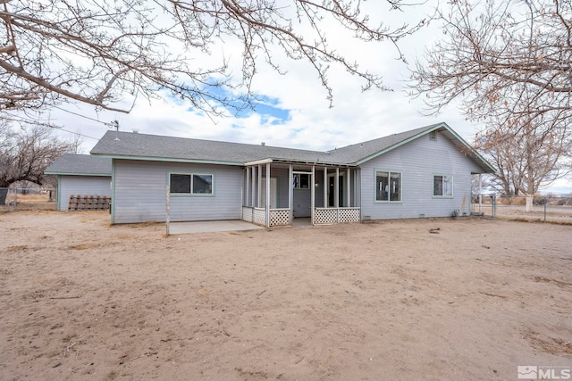 back of house featuring a patio area