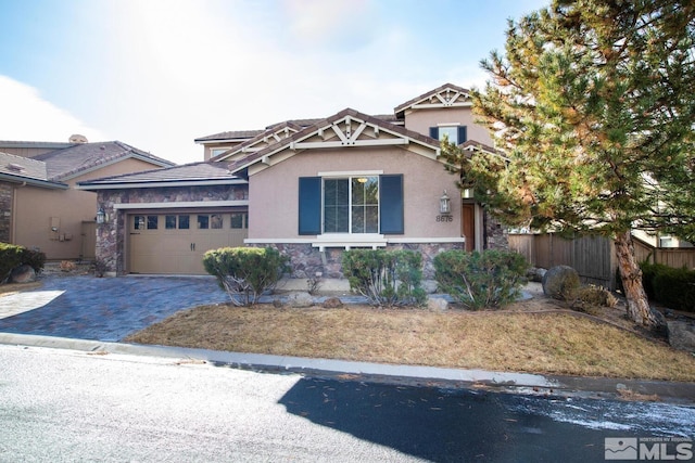 view of front of home with a garage