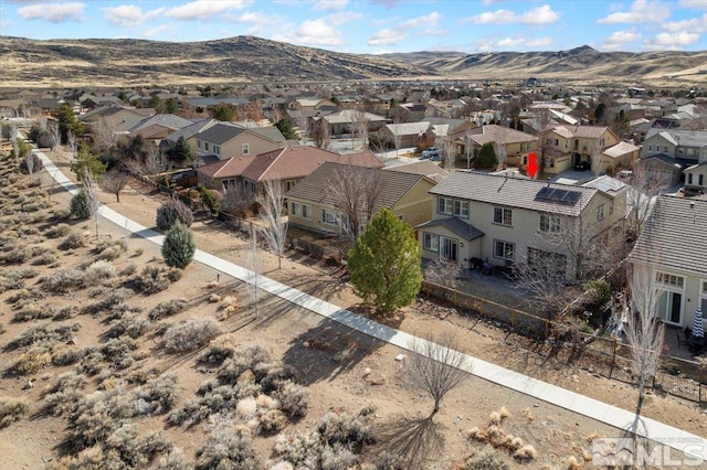 bird's eye view with a mountain view