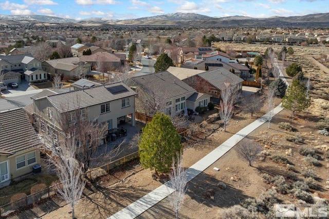 aerial view with a mountain view