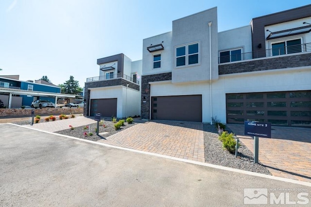 contemporary house featuring a garage