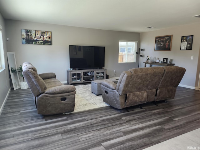 living room featuring hardwood / wood-style flooring