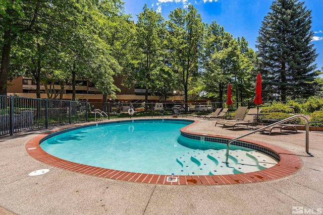 view of pool with a patio