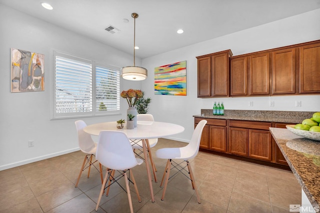 view of tiled dining space