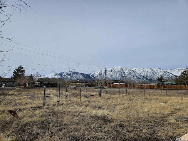 view of yard featuring a mountain view and a rural view