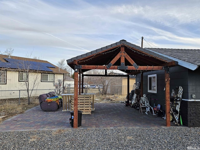 view of patio / terrace featuring a gazebo