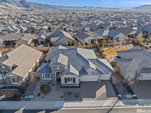 aerial view with a mountain view