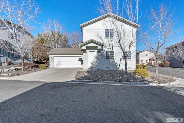 view of front property with a garage