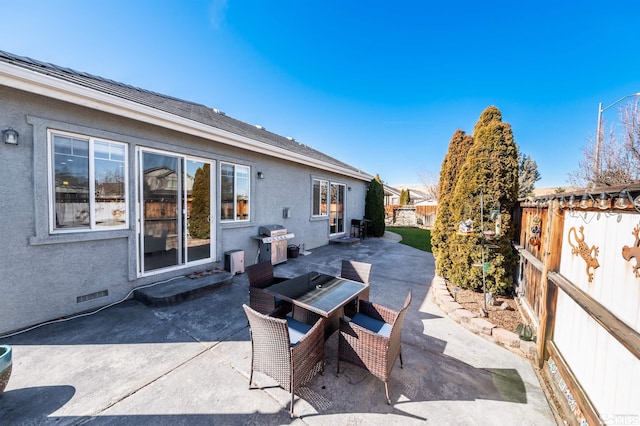 view of patio / terrace with a grill