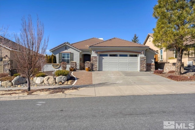 view of front of house with a garage