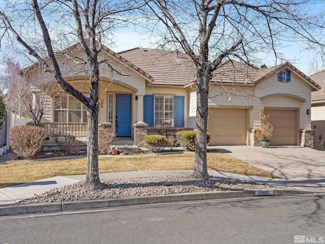 view of front of house with a garage