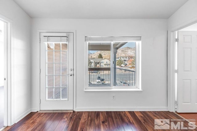 entryway with dark hardwood / wood-style floors