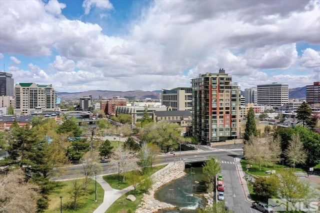 city view with a mountain view