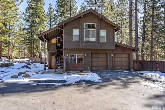 view of property featuring a garage