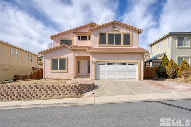 view of property featuring a garage