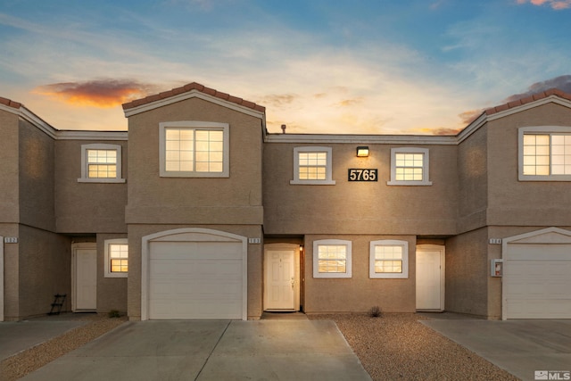 view of front of home with a garage