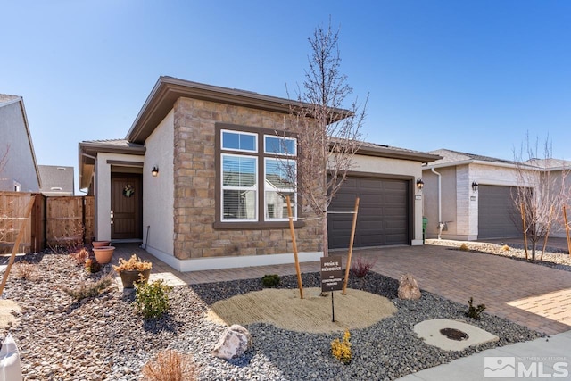 view of front of house with a garage