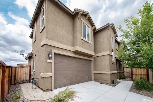 exterior space featuring a garage