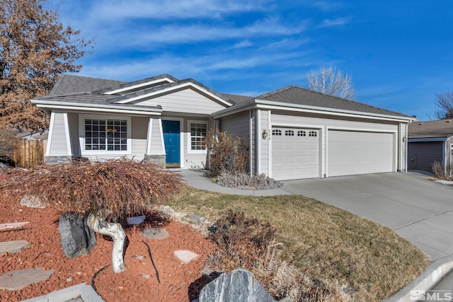 single story home featuring a garage