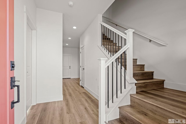 interior space with light hardwood / wood-style floors