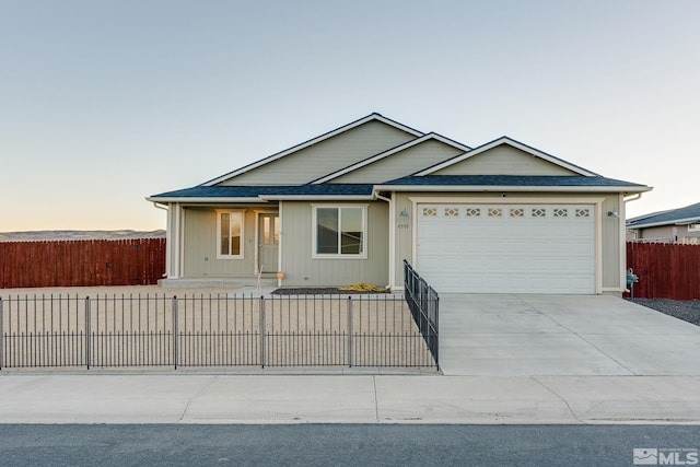 ranch-style home with a garage