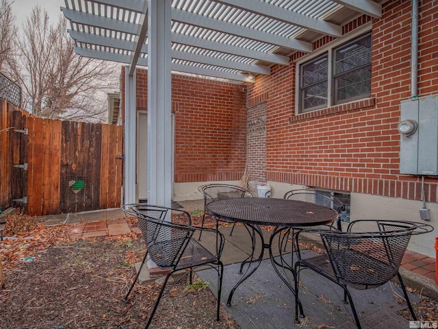 view of patio with a pergola