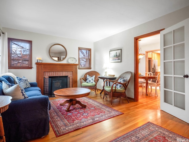 living room with wood-type flooring