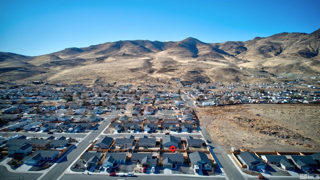 drone / aerial view with a mountain view