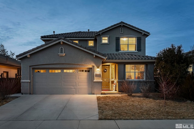 front facade featuring a garage