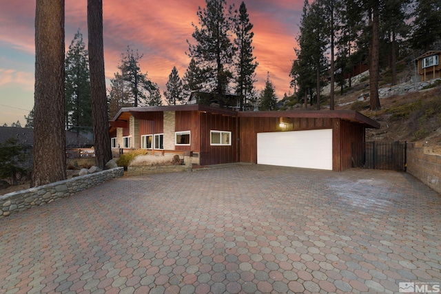 view of front of house featuring a garage