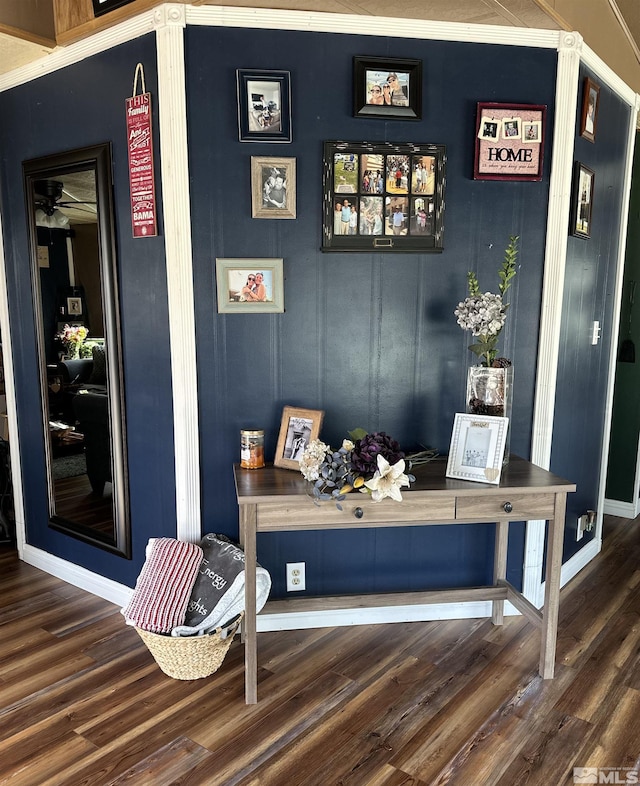 interior space featuring dark wood-type flooring