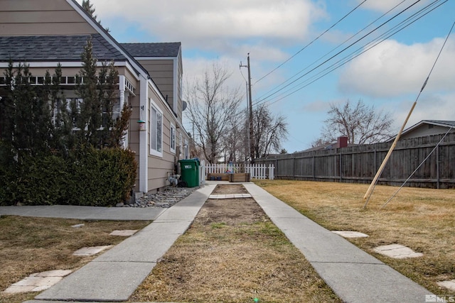 view of yard featuring fence