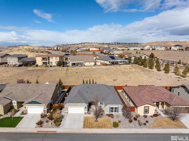 bird's eye view with a residential view