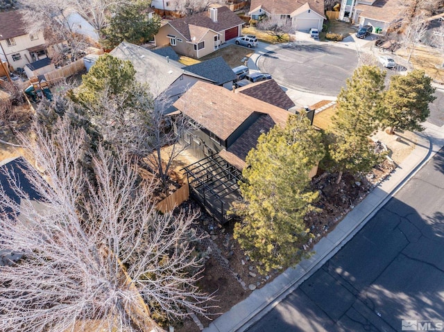 drone / aerial view with a residential view