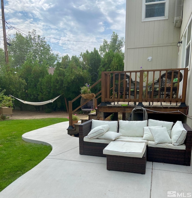 view of patio / terrace with an outdoor hangout area