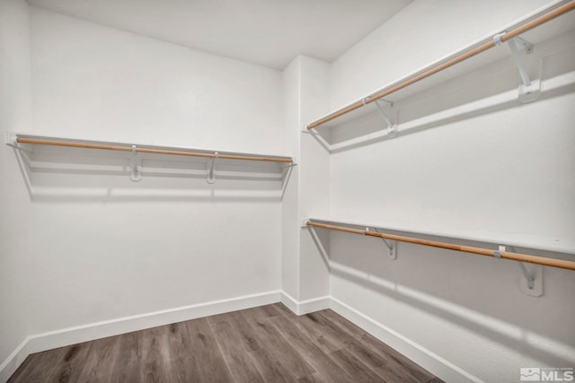 spacious closet with wood finished floors