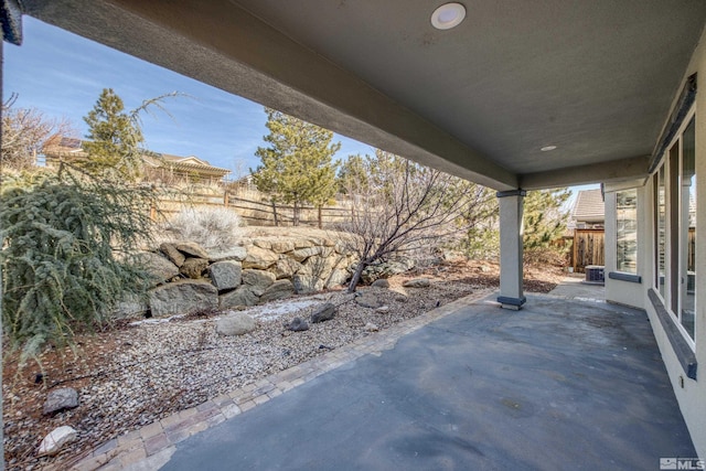 view of patio featuring a fenced backyard