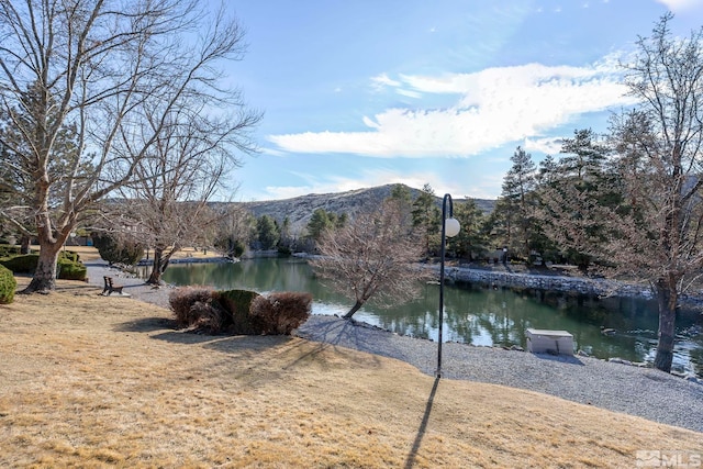 view of water feature featuring a mountain view