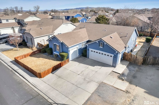 aerial view with a residential view