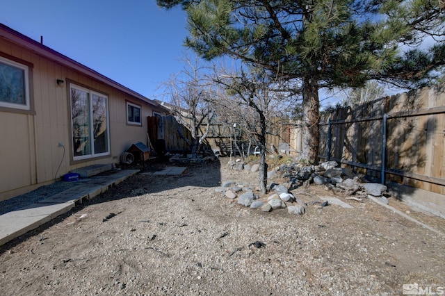 view of yard with fence