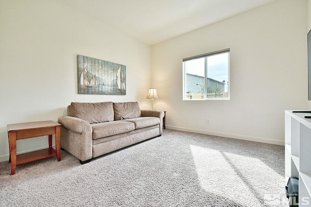 living room with carpet floors and baseboards