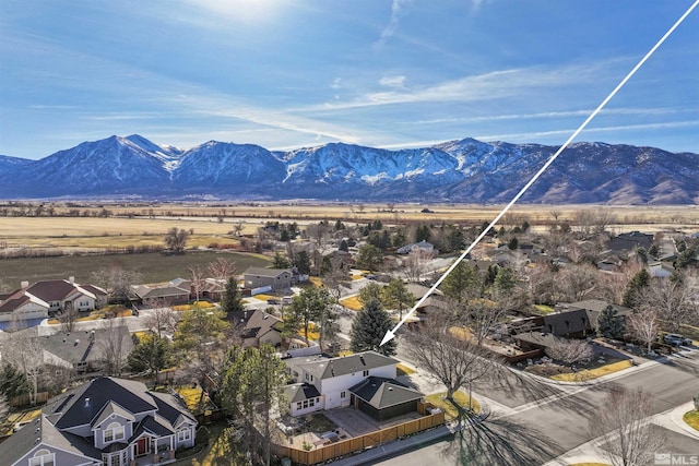 mountain view with a residential view