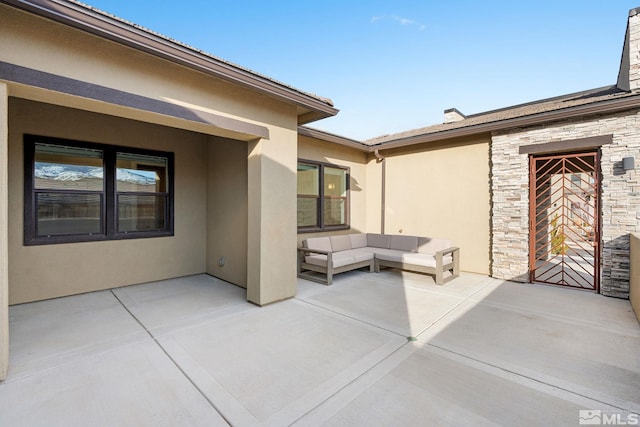 view of patio featuring outdoor lounge area