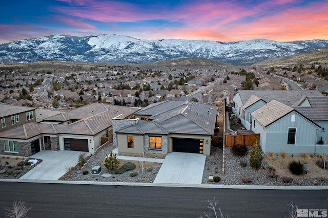 exterior space featuring a residential view and a mountain view