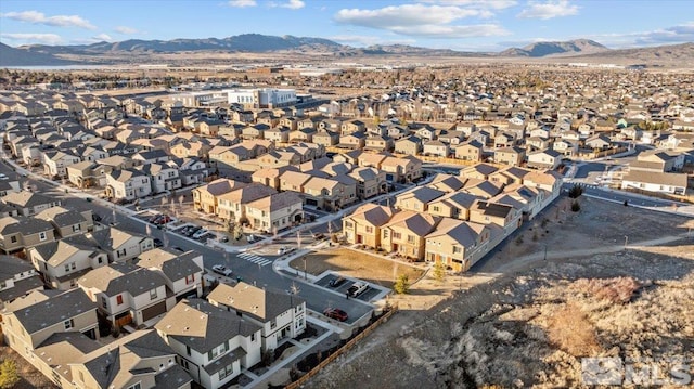 aerial view with a residential view and a mountain view