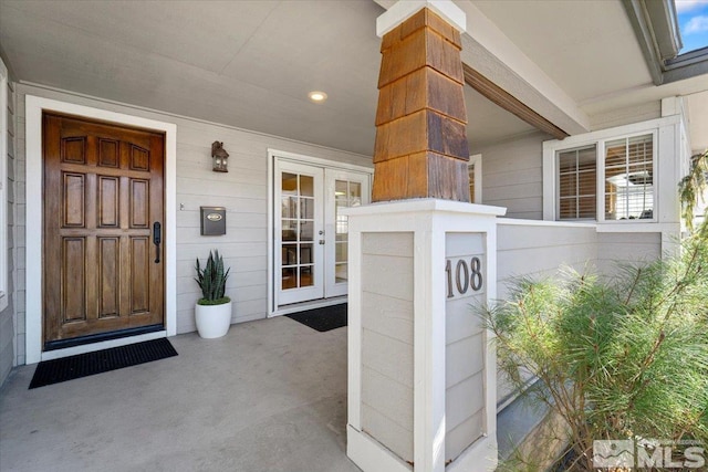 entrance to property with french doors